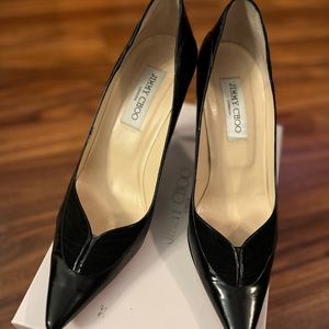 Jimmy Choo "Jupiter” suede & leather pumps